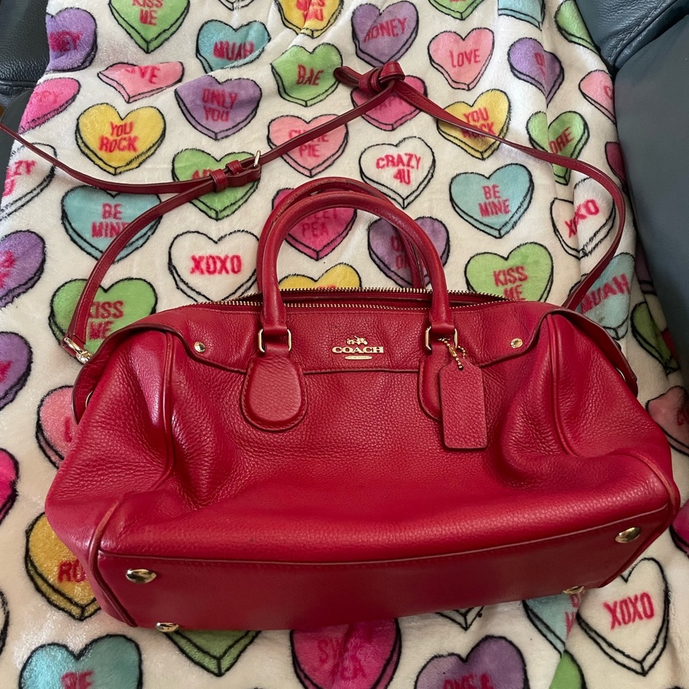 Coach Cherry Red Leather Satchel